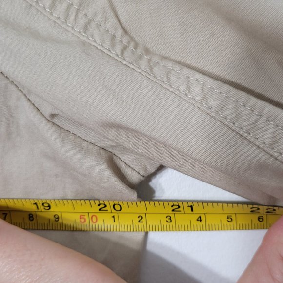 Studio Mode Womens Utility Jacket Pockets Cotton Blend Button Khaki Tan Large - Picture 12 of 12